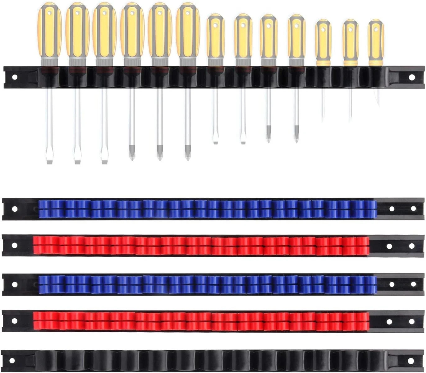 6 Piece Screwdriver Organizer and Wrench Organizer, Hand Tool Holder, Pl