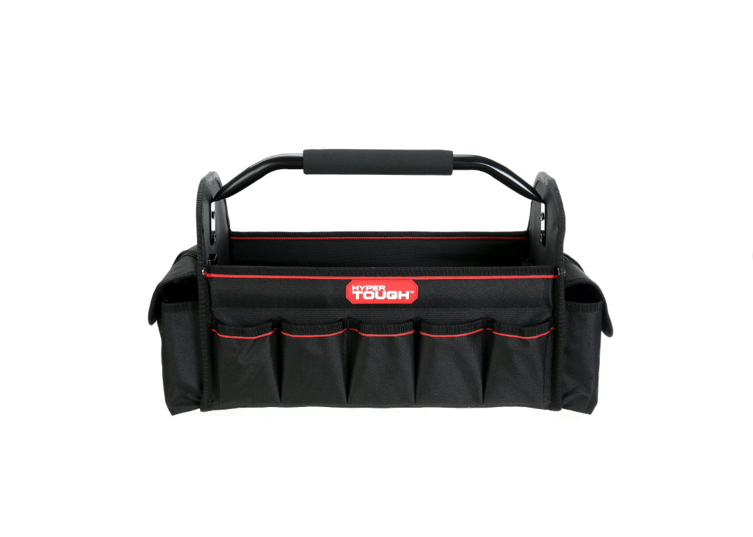 Hyper Tough 16-inch Open Top Tote with Soft Grip Handle