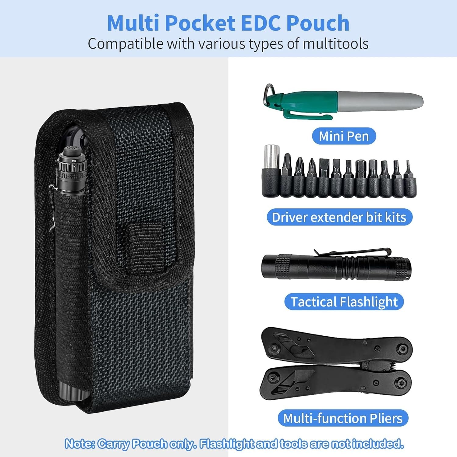 Small Tool Holder, Min Work Organizer Tool Pouch and Knife Holder with Snap Clip
