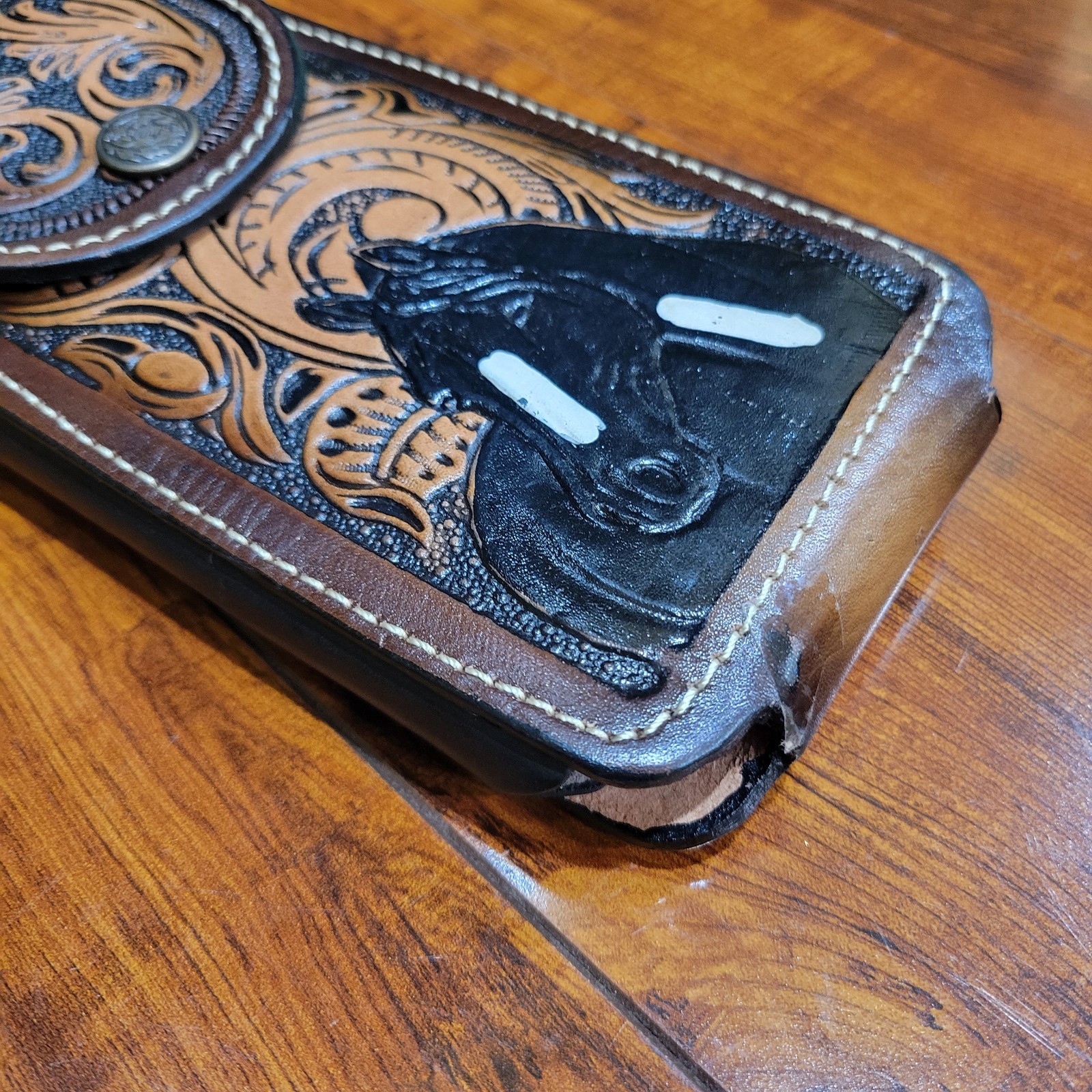 Horse Western Leather Phone Holstor LARGE 7×3.75 » Handcrafted in Mexico Snap