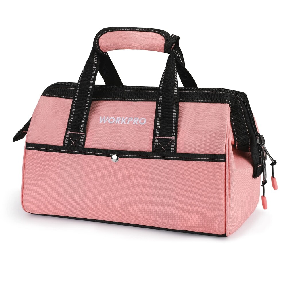 13″ Tool Bag Wide Mouth Tool Tote Bags Heavy Duty Storage Bag Case Blue/Pink USA