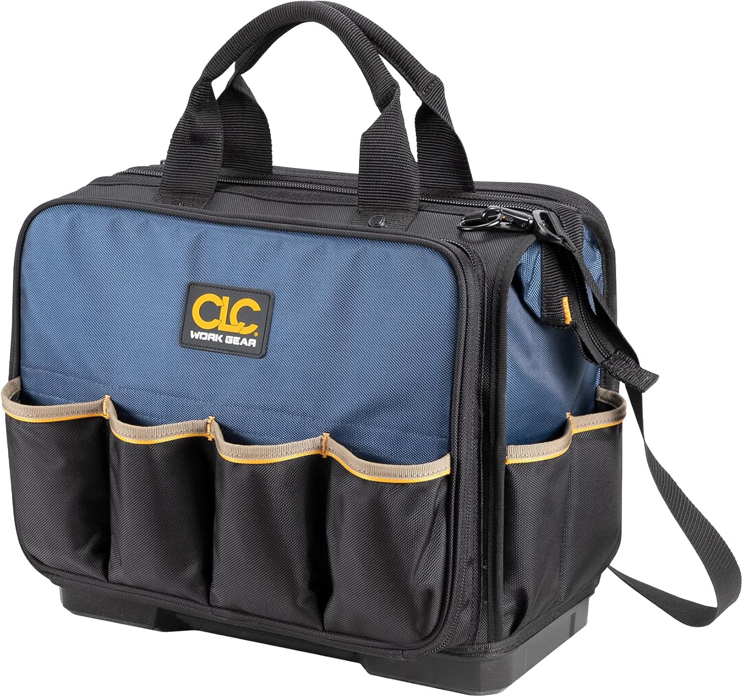 CLC 17″ Multi-Compartment Tool Bag with Molded Base – Black/Blue
