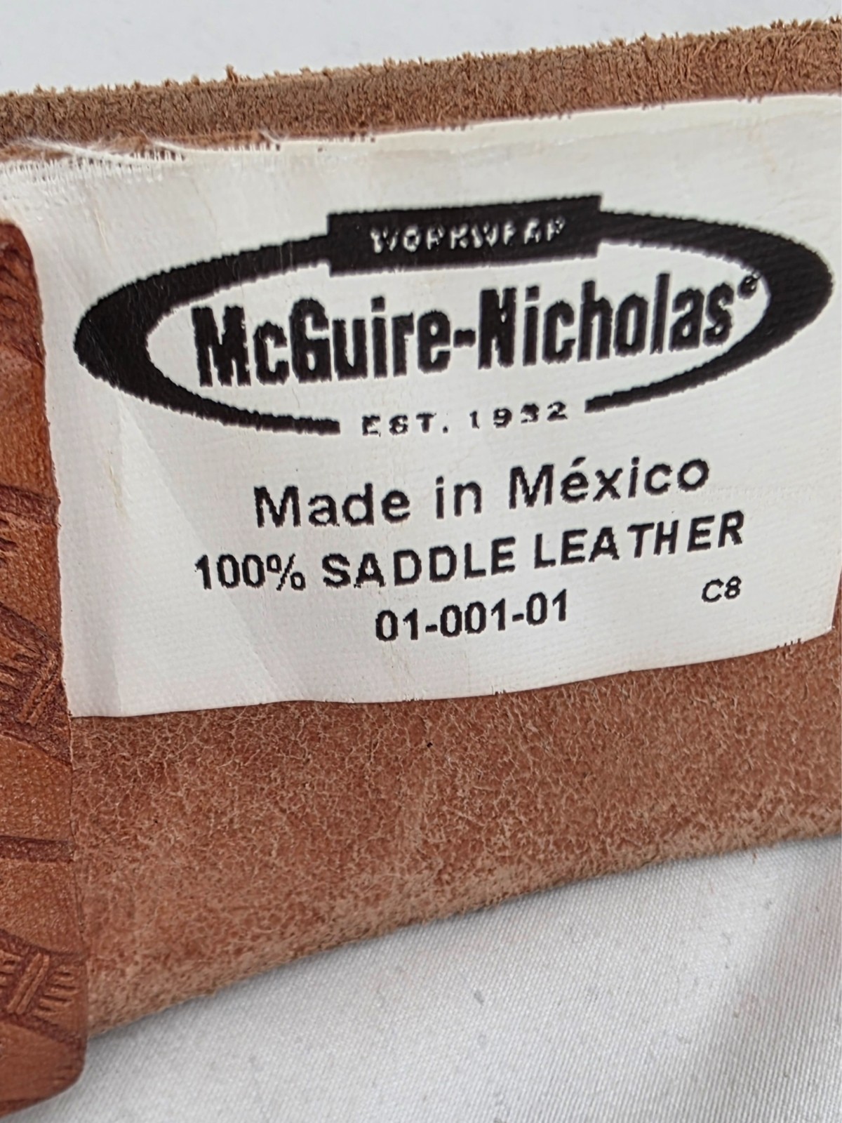 McGuire-Nicholas Workwear 2″ Saddle Leather Brown Tool Belt Adult 29″-46″
