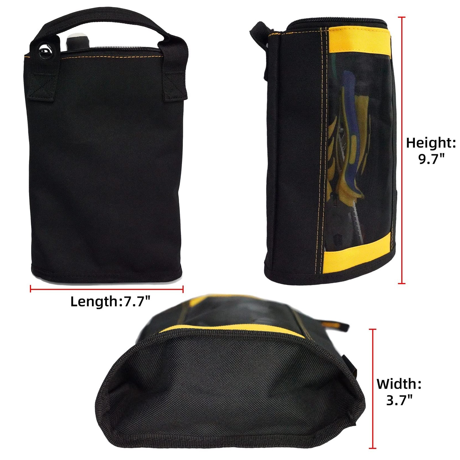 MELOTOUGH Canvas Zipper Tool Pouch Bag -Fastener small, Yellow 1pack