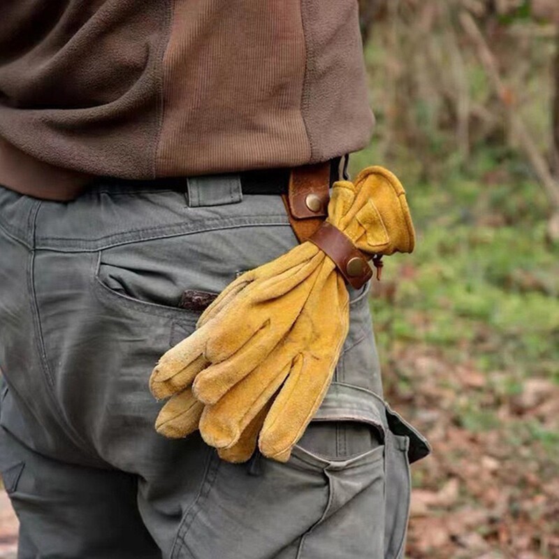 10*3cm Keeper Gloves Rope Holder Camping Tool Accessories Brown Leather Buckle