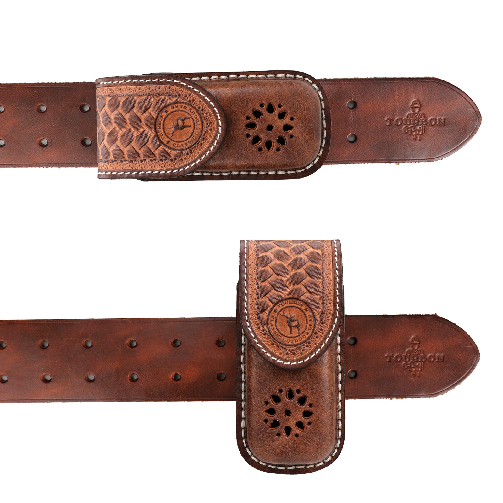 TOURBON Leather Pocket Knife Sheath Folding Knives Case Belt Pouch-Clearance