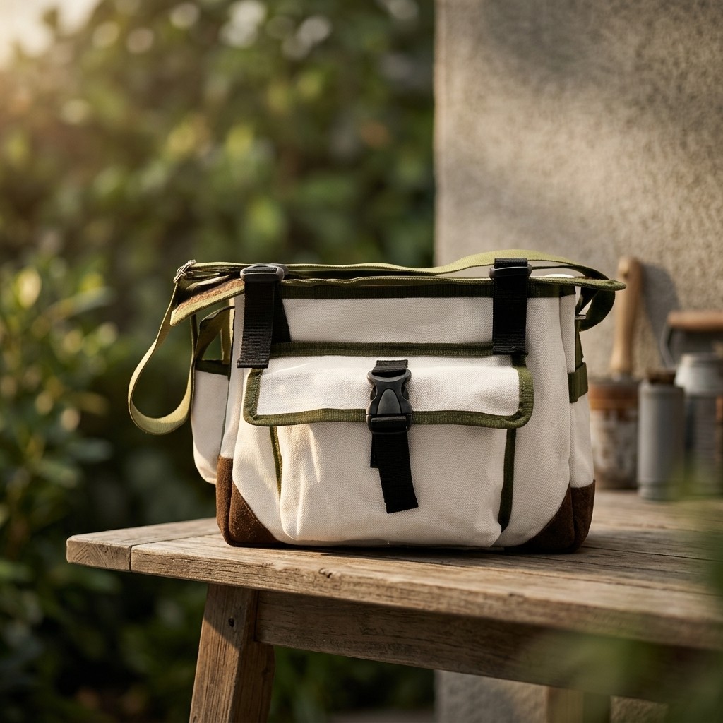 Canvas Crossbody Tool Bag – Wear-Resistant Tool Storage Work Bag