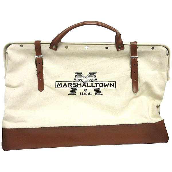 Marshalltown Tool Bag, Brown, White, Canvas, 1 Pockets 831L Marshalltown 831L