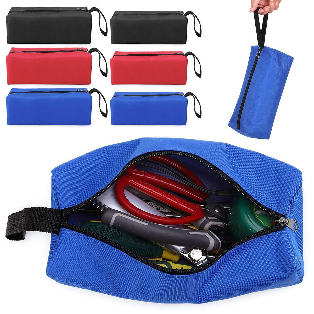 1-3pc Canvas Tool Pouch Bag Zipper Small Multipurpose Organizer Pouch Heavy Duty