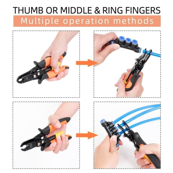 PLATATO Push to Connect Fittings Disconnect Tong Tool 6-8mm, Black, Orange