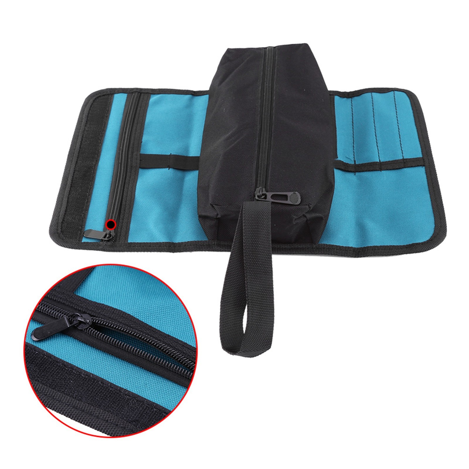 Foldable Electrician Tool Roll Bag Multi-Pocket Portable Hardware Storage Bag