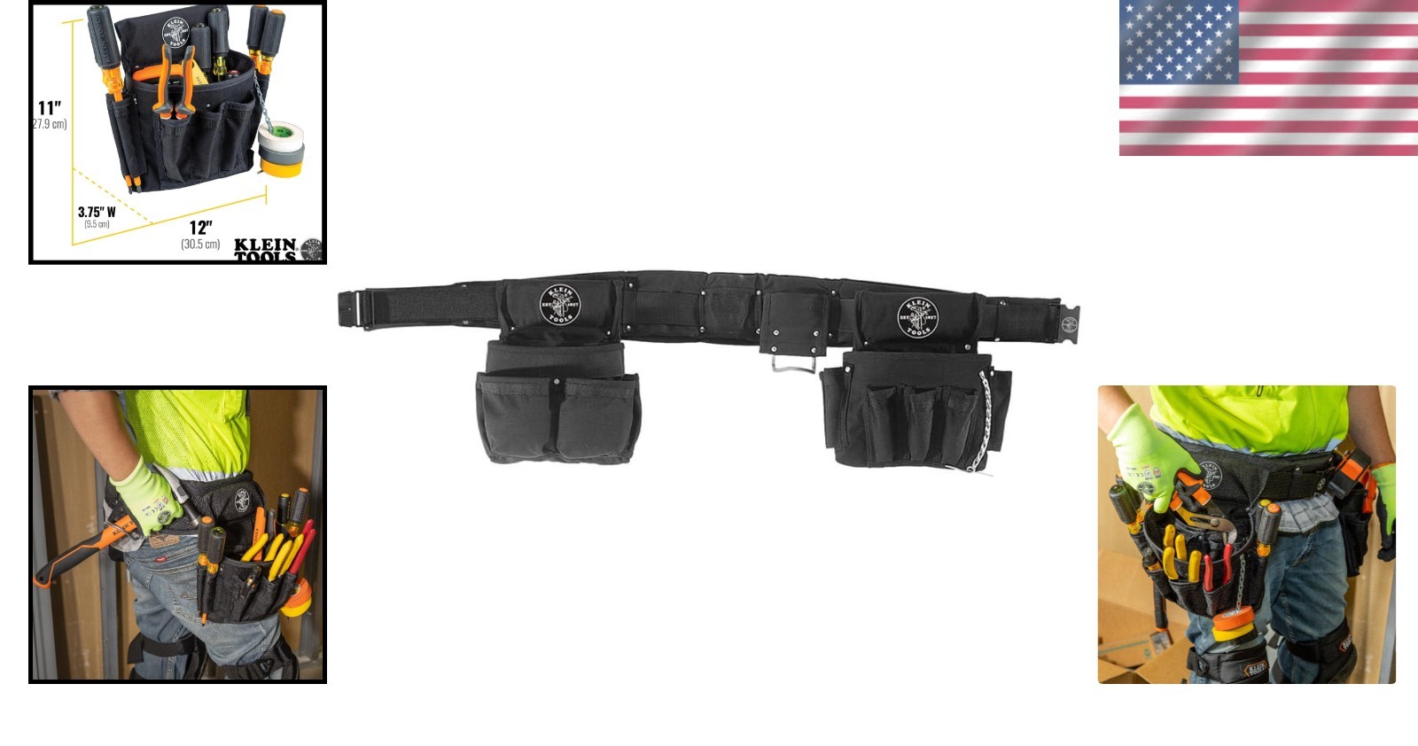 Medium Klein Electrician’s 4-Piece Tool Belt & Pouch Set – Ultimate Convenience