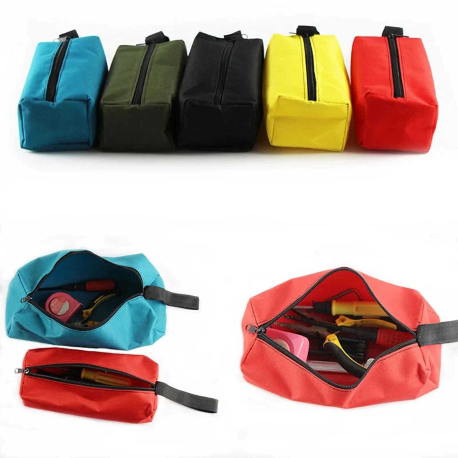 1-3pc Canvas Tool Pouch Bag Zipper Small Multipurpose Organizer Pouch Heavy Duty