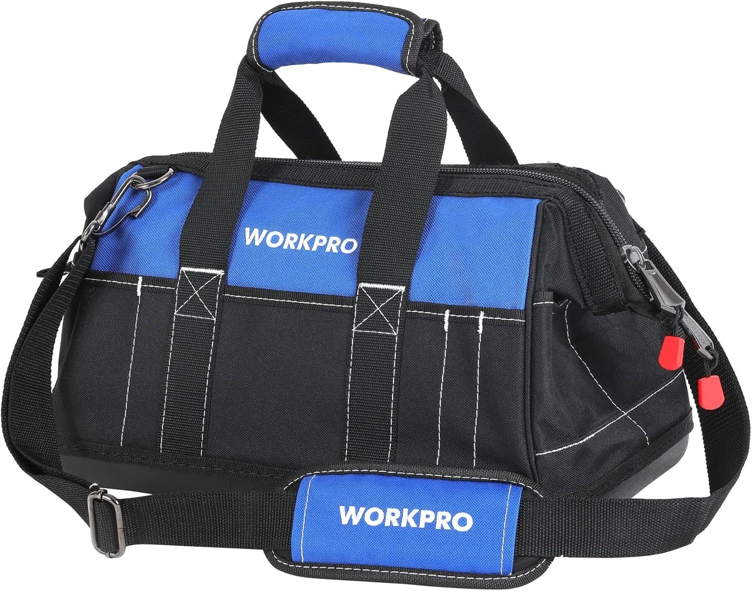 16-inch Wide Mouth Waterproof Tool Bag with Molded Base for Organizing Tools