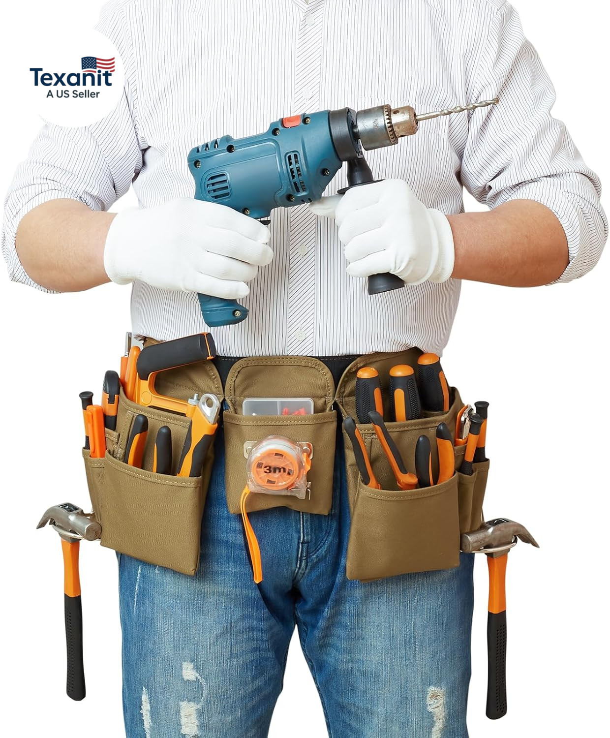 19 Pocket Tool Belts – Gardening Belt with Quick Release Buckle,Adjustable Utili