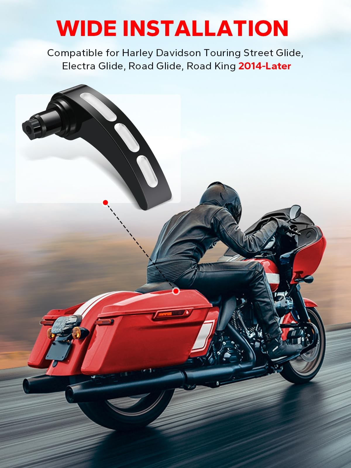 Black Saddlebag Latch Kit Saddle Bag Lifters Compatible for Harley Davidson T…