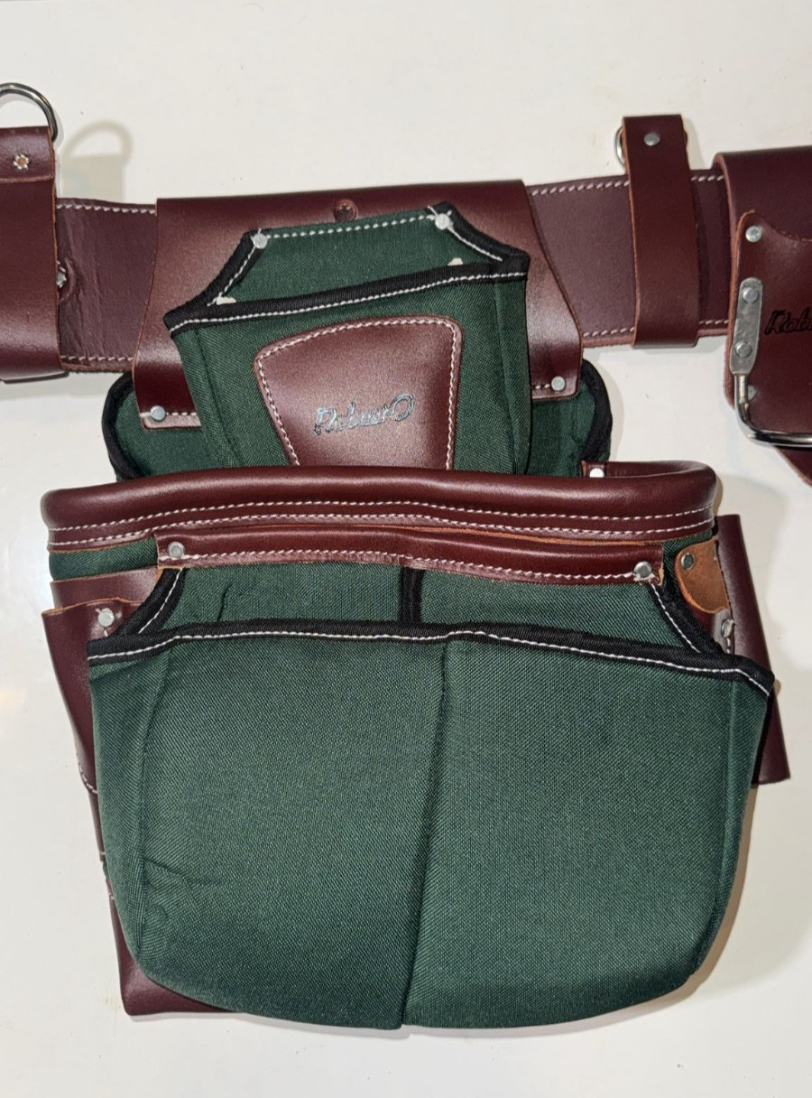 Top Grain Leather and Ballistic Combo(Green and Cherry)