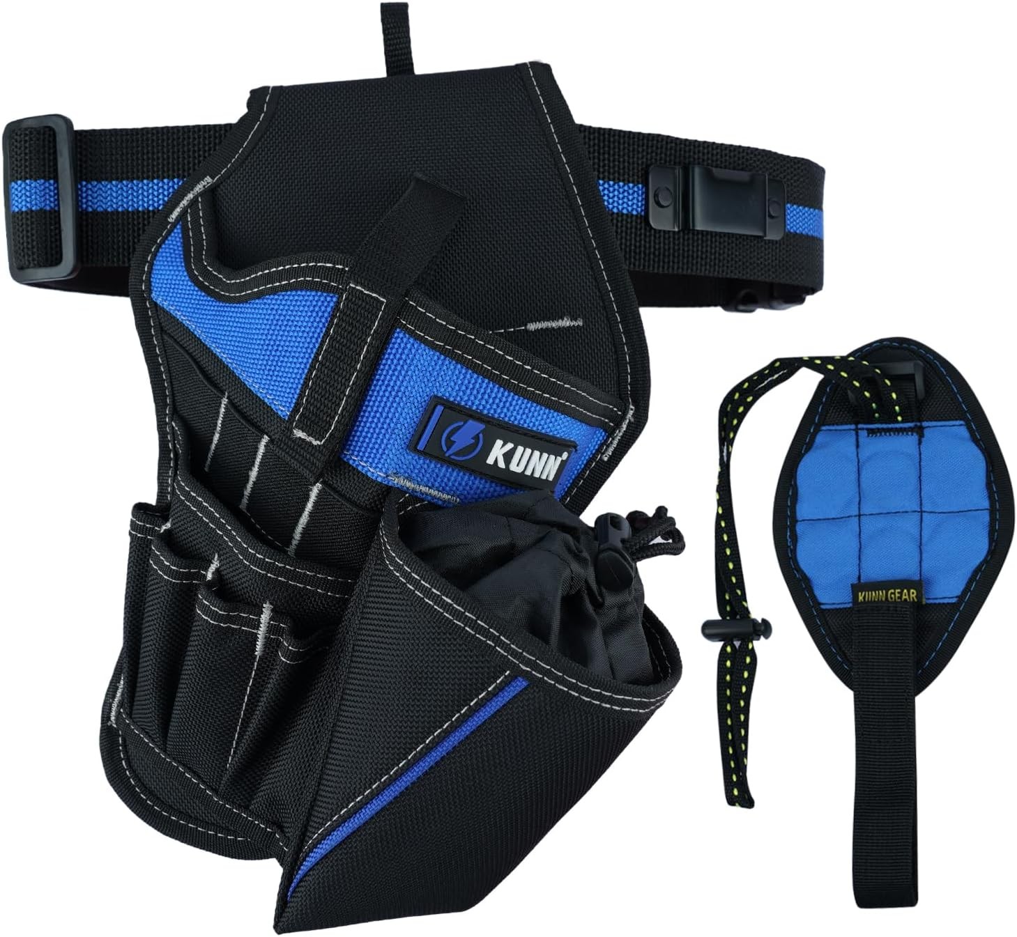 Drill Holster Set 3-in-1 with Magnetic Wristband Tool Belt & Bit Pouch Black