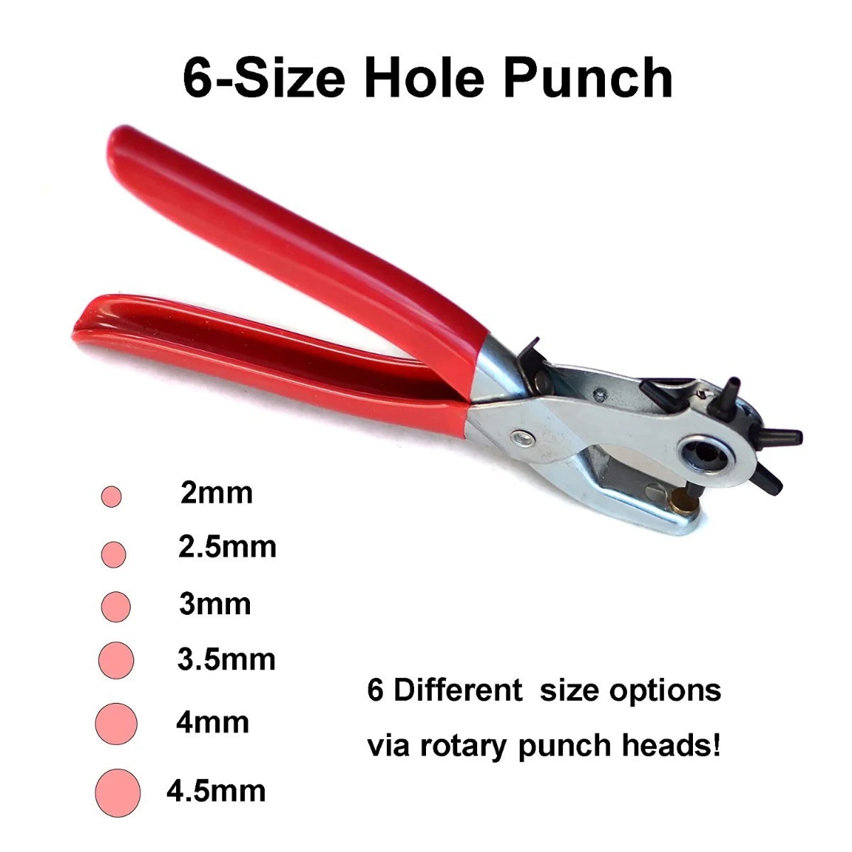 Heavy Duty Leather Hole Punch Tool Multi Size Plier for Belt Collar Strap Fabric