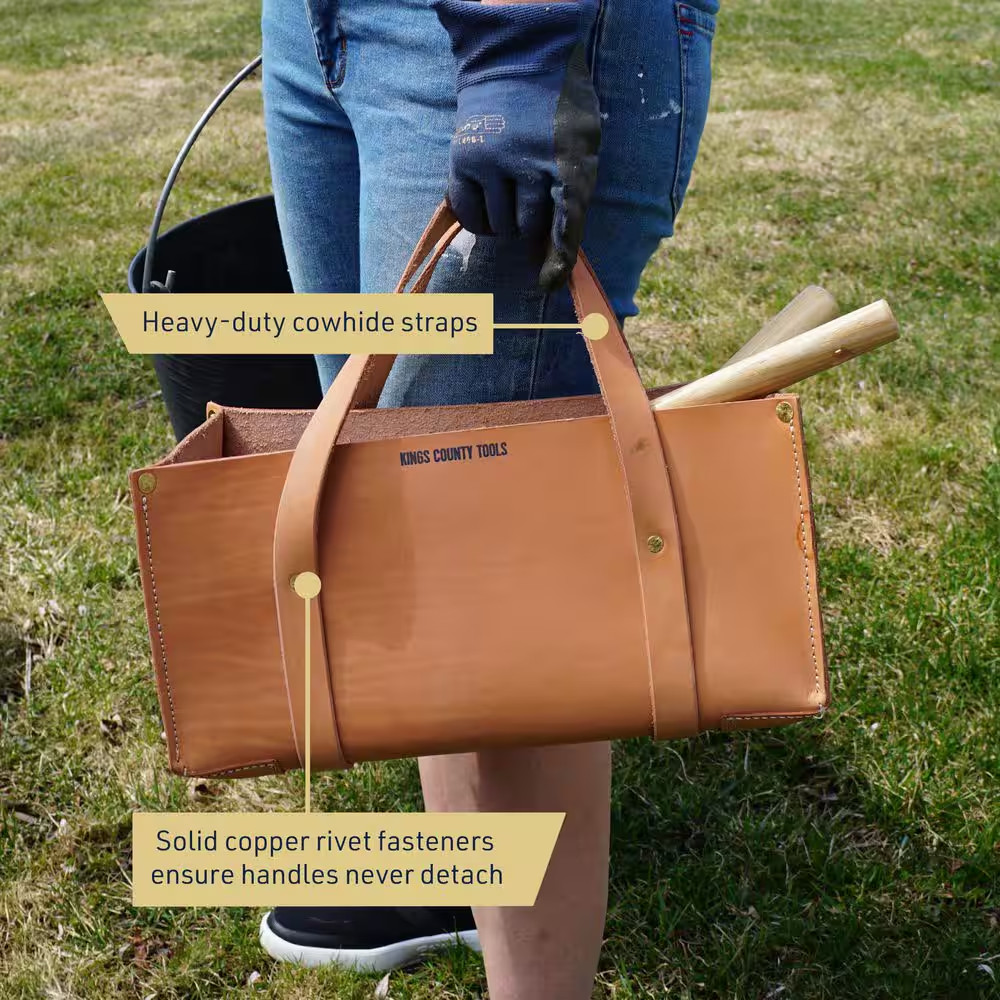 7 In. Buffalo Leather Tote Tool Bag