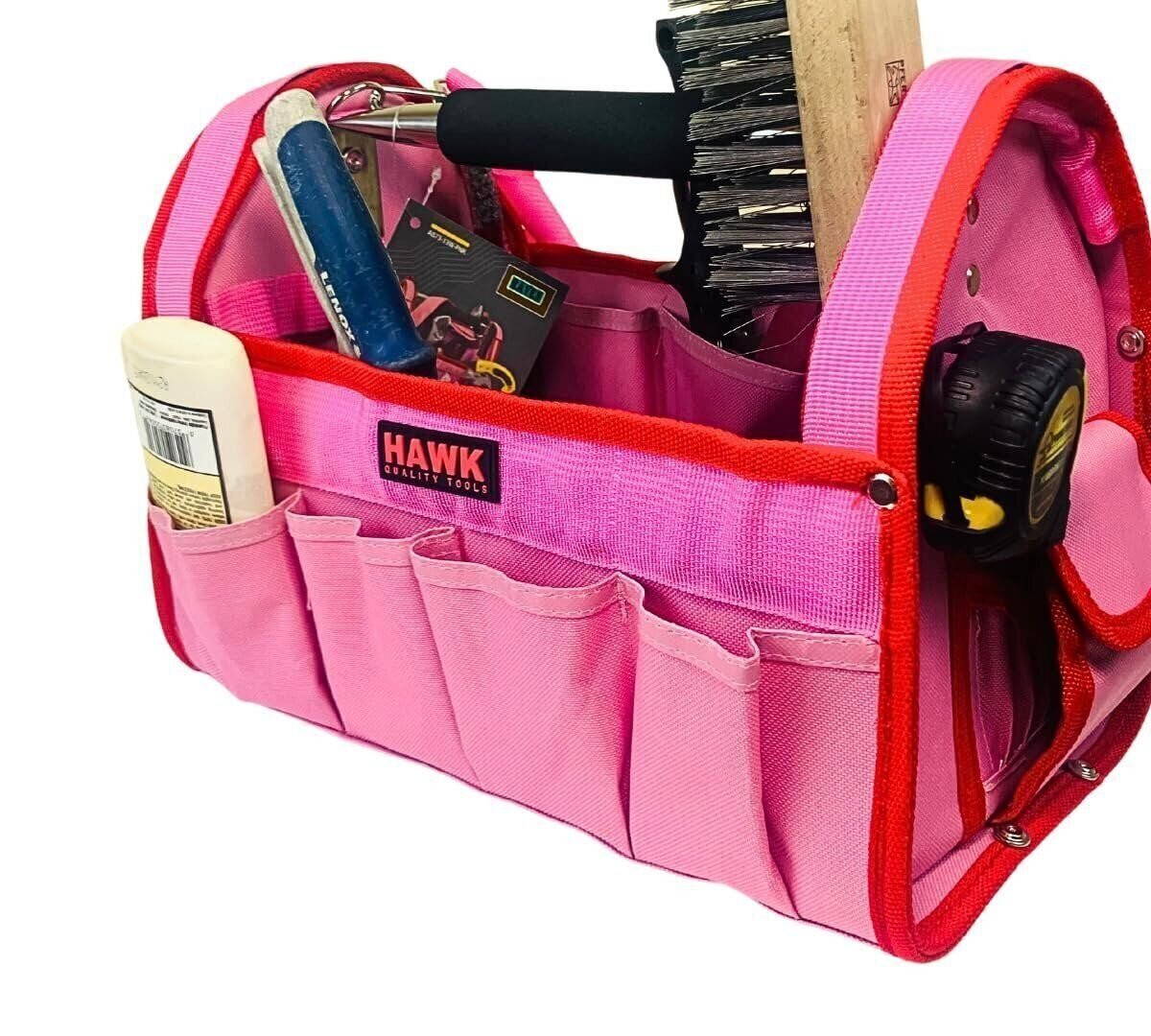RAVEN 12.5″ Pink Tool Carry-All Tool Bag | Premium Canvas with Multi-Pockets…