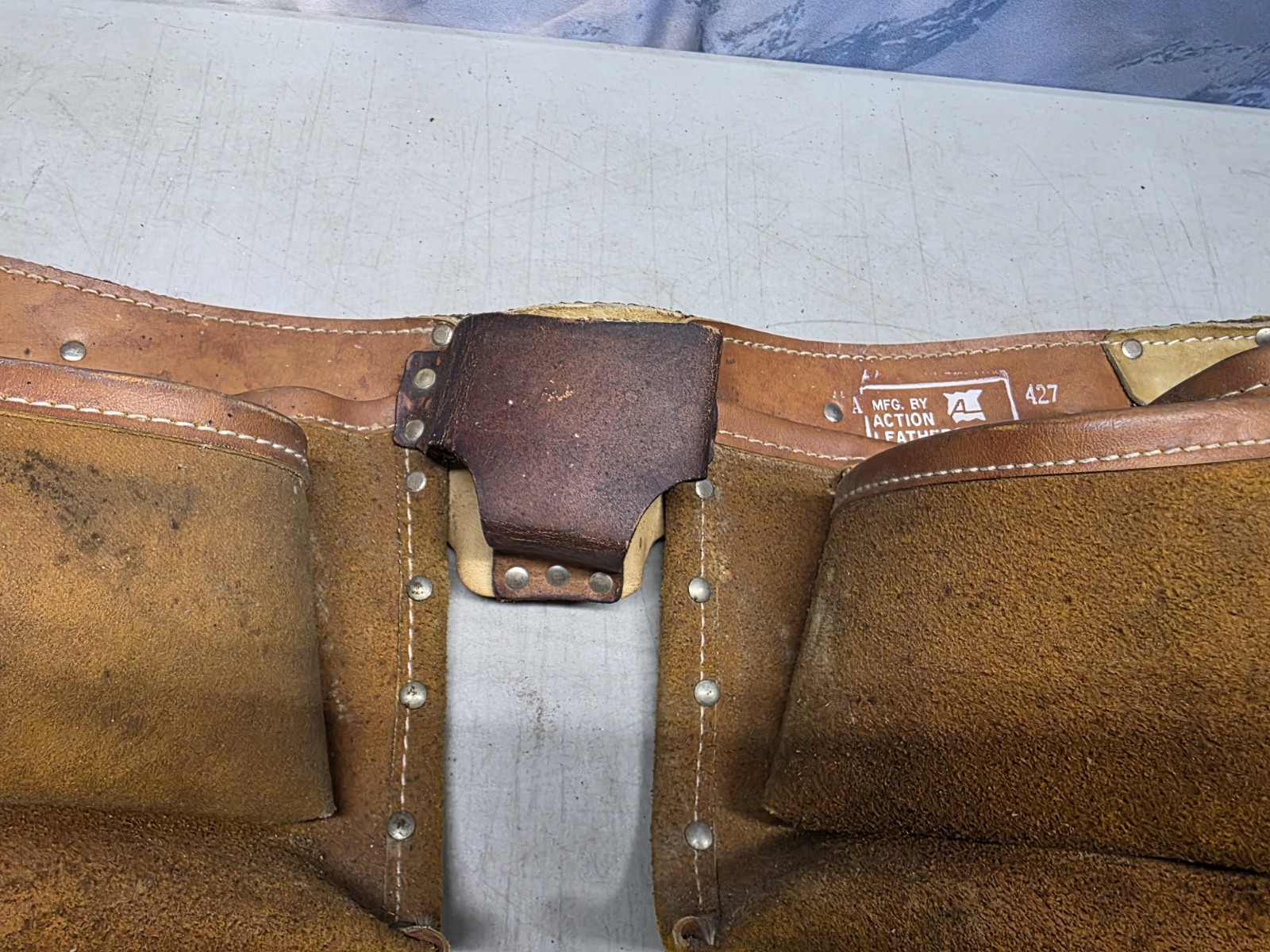 🔥 Vtg Action Leathercraft ALA 427 Brown 11 Pocket Adjustable Tool Belt 34-38″