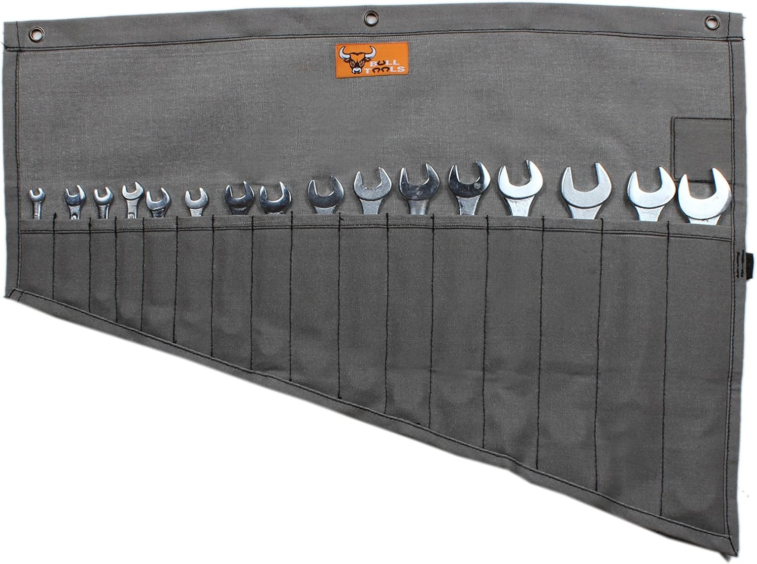 Roll up Tool Bag Organizer 16 Pockets Metric & SAE Wrench Organizer