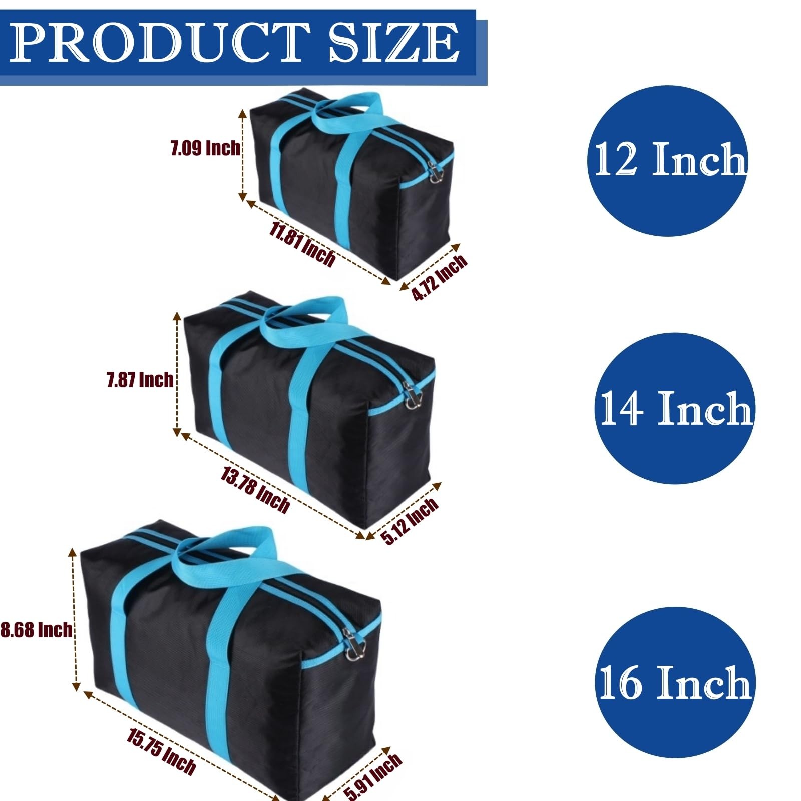 Wide Mouth Tool Bag, Heavy Duty Tool Bag for Men, High Capacity Tool Tote Bag…