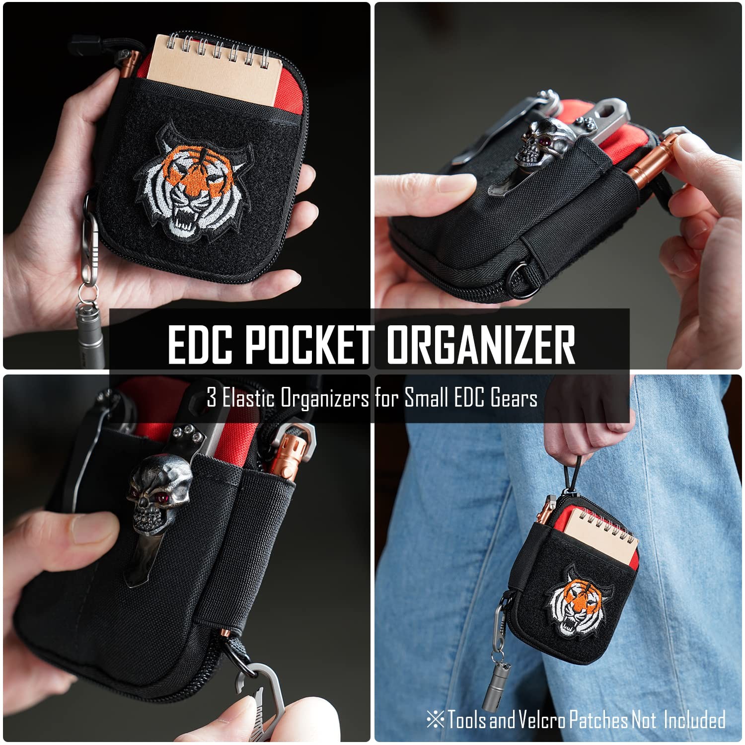 SP1 EDC Pouch, Pocket Organizer, Mighty Pouch for Men, EDC Bags with Patches …