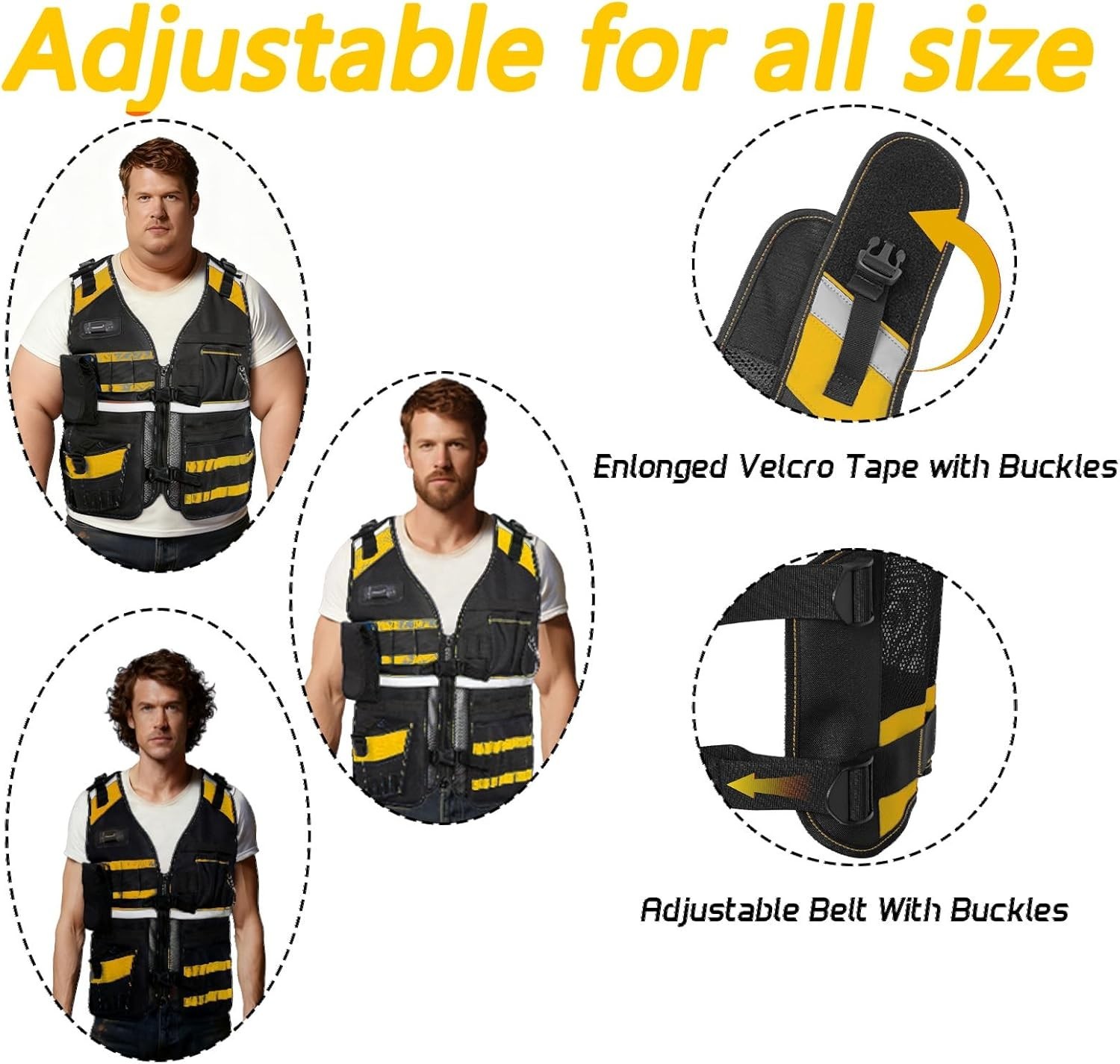 Electrician Tool Vest with Thick Sponge Support – Lightweight & Comfortable Fit