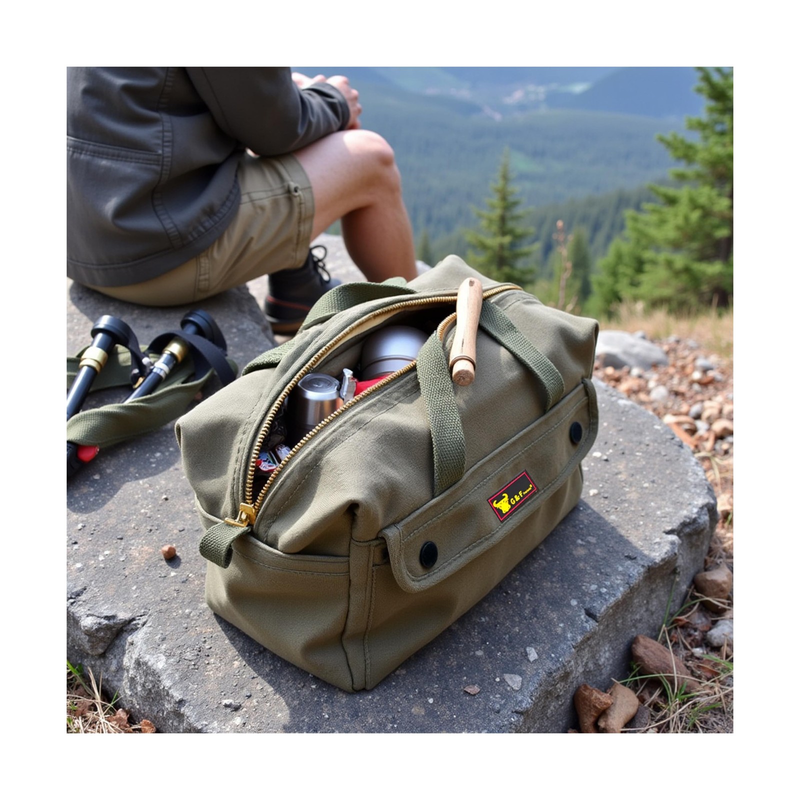 Waxed Canvas All Purpose Military Style Duffle Bag, Water-Resistant, Adjustab…