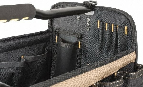CLC 1579 Open Top Softsided Tool Tote, Tan & Black Polyester 20″ x 11″ x 11″