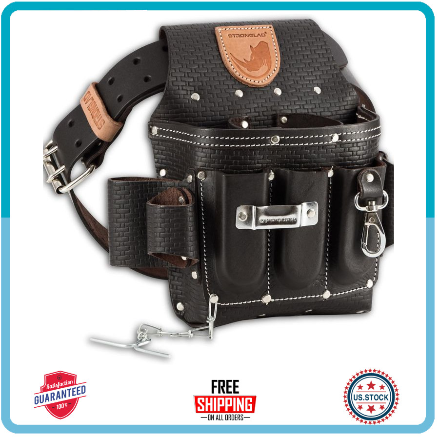 13-Pocket Leather Tool Belt for Electricians STRONGLAD Pro Utility Belt 29-46″