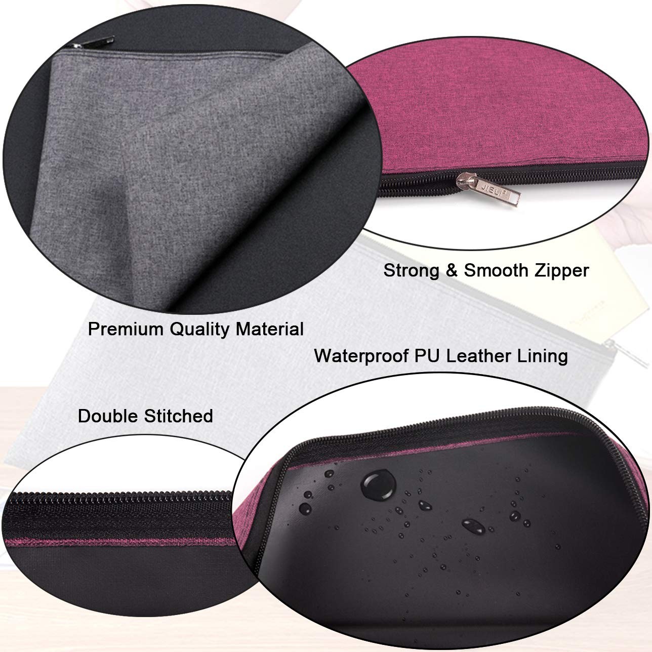 5 Pack Canvas Zipper Tool Bag Set, 13.3 x 9.4 14.4oz Heavy Duty Waterproof Mu…