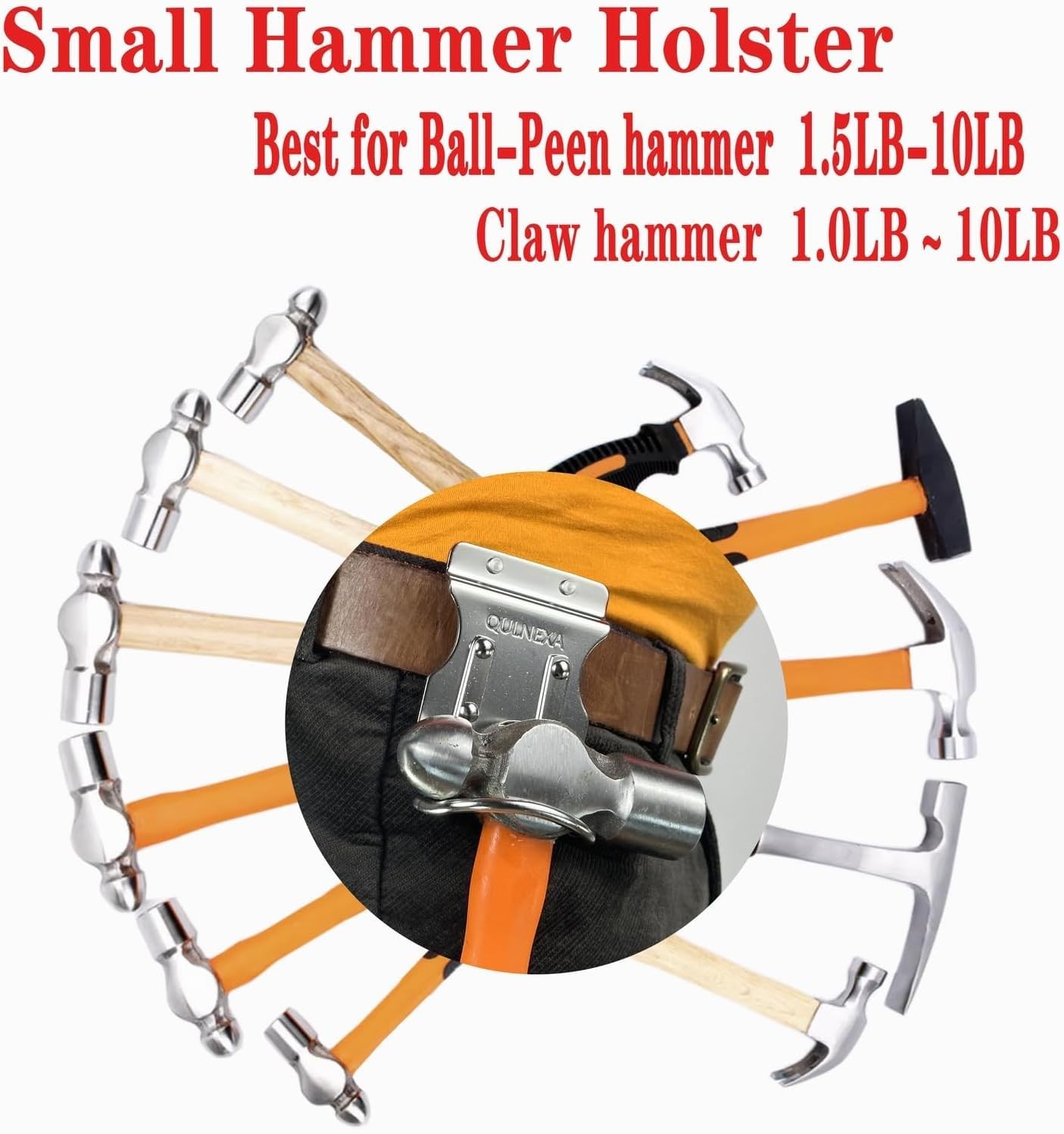 Stainless Steel Hammer Holder Drill Holster Tool Belt 2.0 Inch Hammer Loop