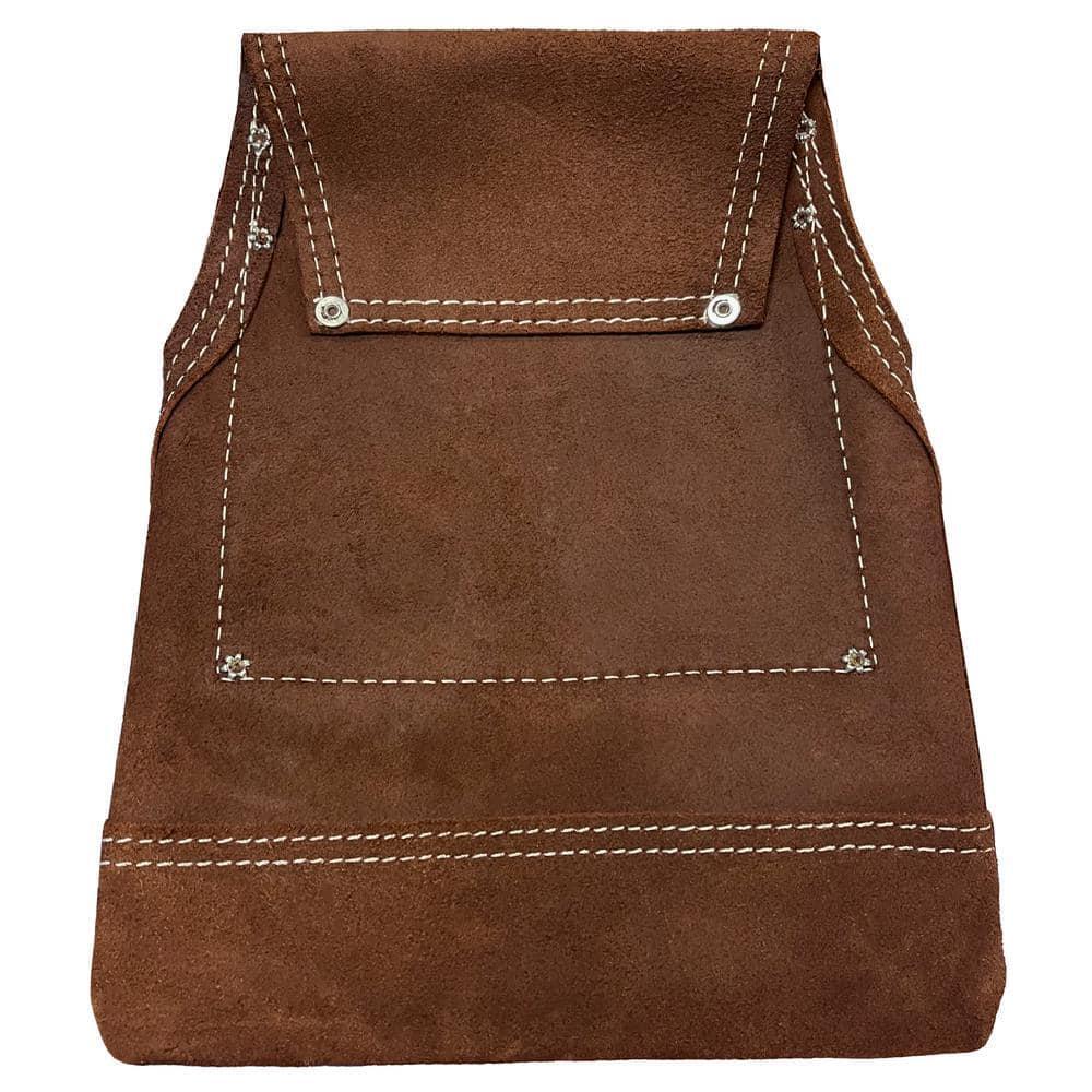 Carpenter Tool Pouch 11 in. Suede Leather 4 Tier Design Organize Tools Storage