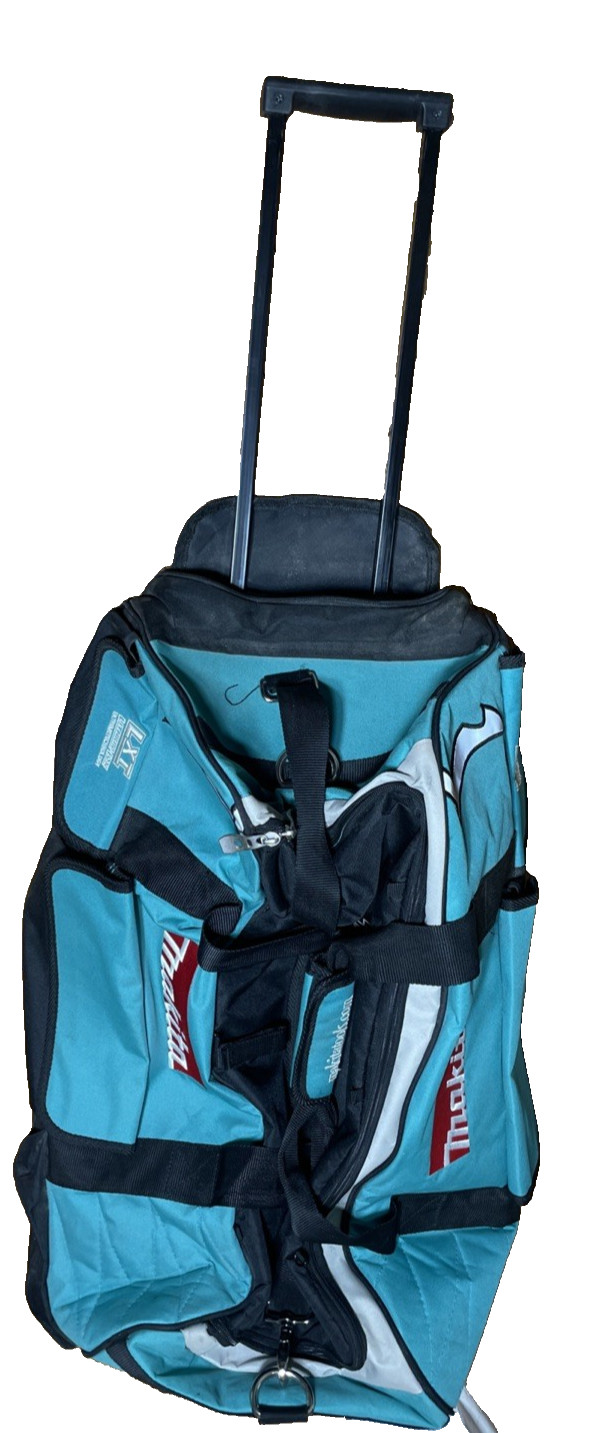 Makita Rolling Tool Bag 26” Teal Black LXT Wheeled Contractor Bag Telescoping Ha