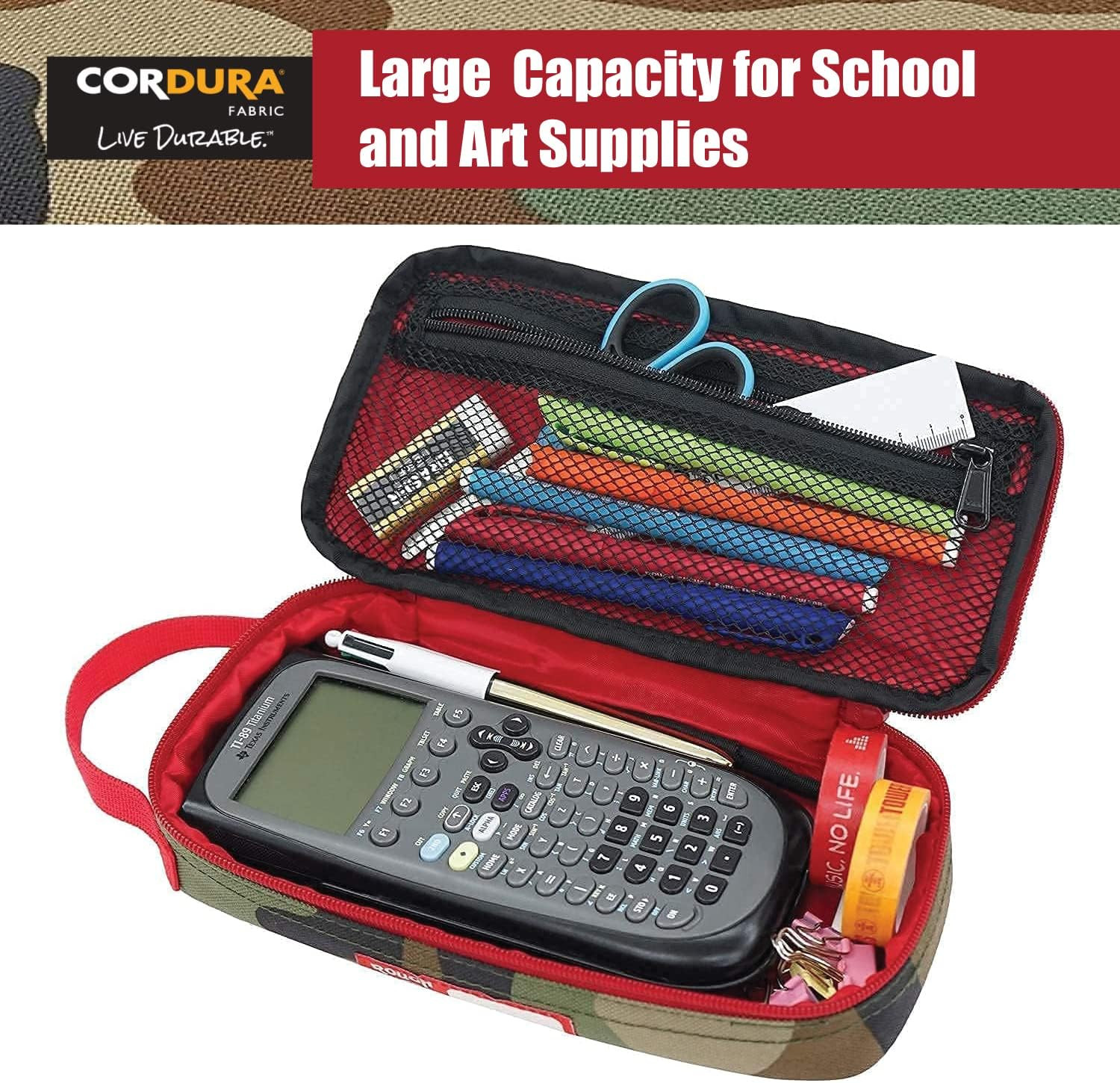 Rough Enough Compact Canvas Tool Bag with Zipper Pouch & Easy Grip Handle