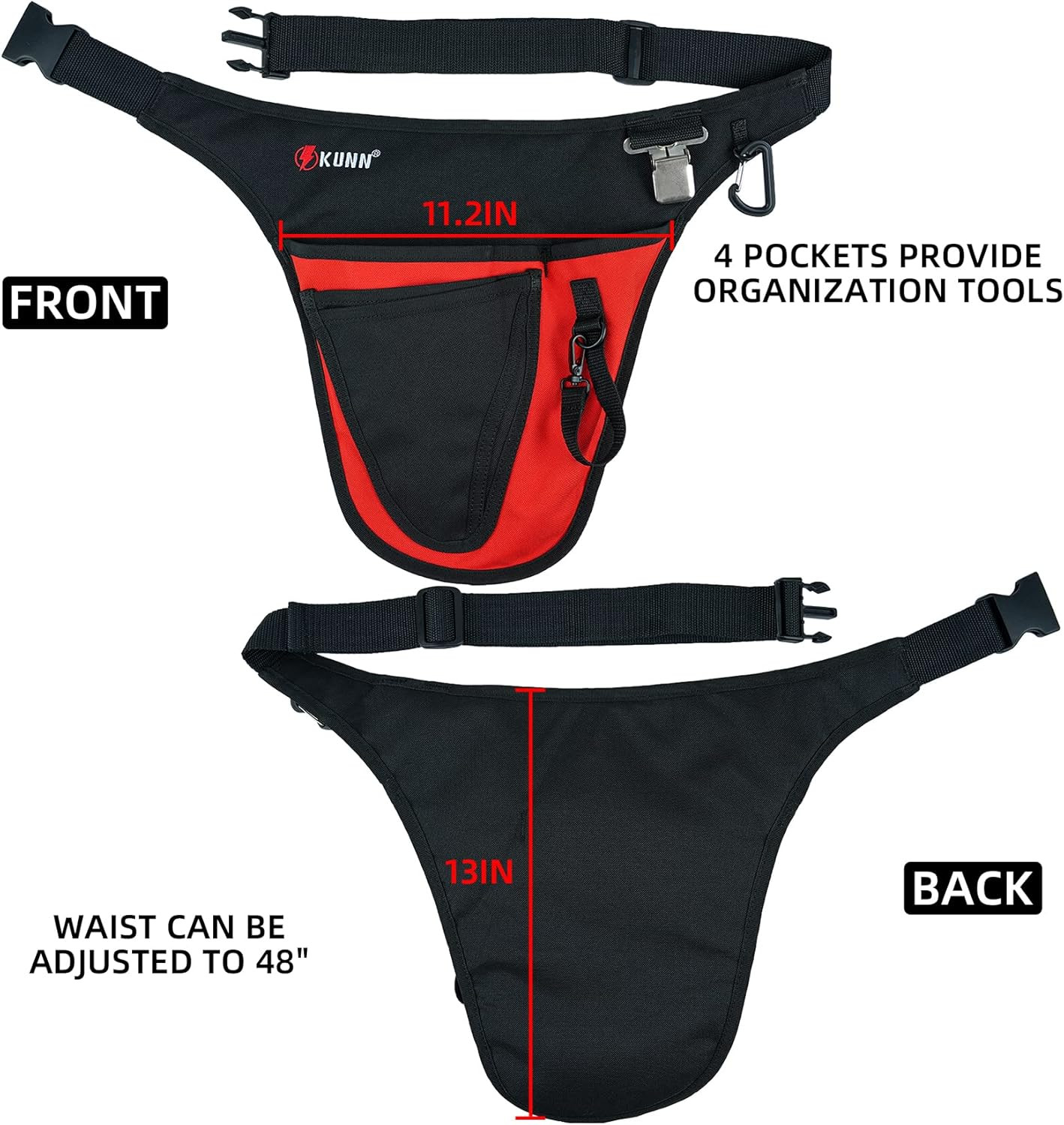Garden Tool Belt,Durable Adjustable Tool Belt Waist Pouch with 4 Pocket for Wome