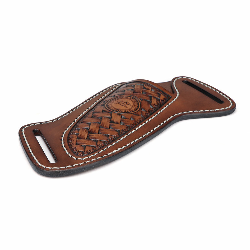 TOURBON Slanted Pancake Knife Sheath Fixed Blade Belt Holster Hunting Camping