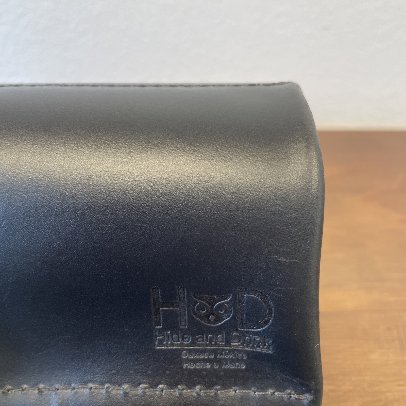 Hide Drink Thick Leather Small Tool Roll Up Bag Pencil Pouch Black 4 3” Pockets