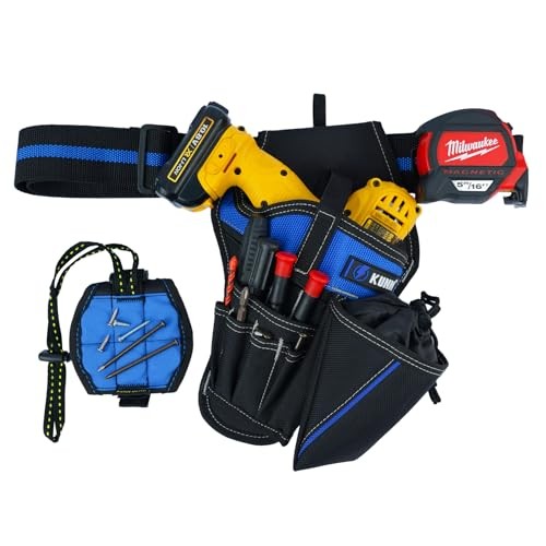 Drill Holster Set 3-in-1 with Magnetic Wristband Tool Belt & Bit Pouch Black