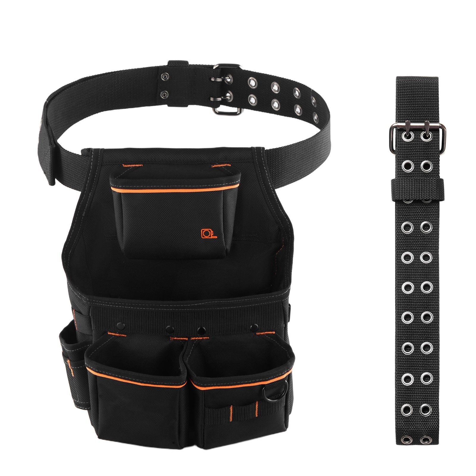Heavy-Duty 14-Pocket Tool Belt, 600D Polyester, Waist 32-50in for Electricians