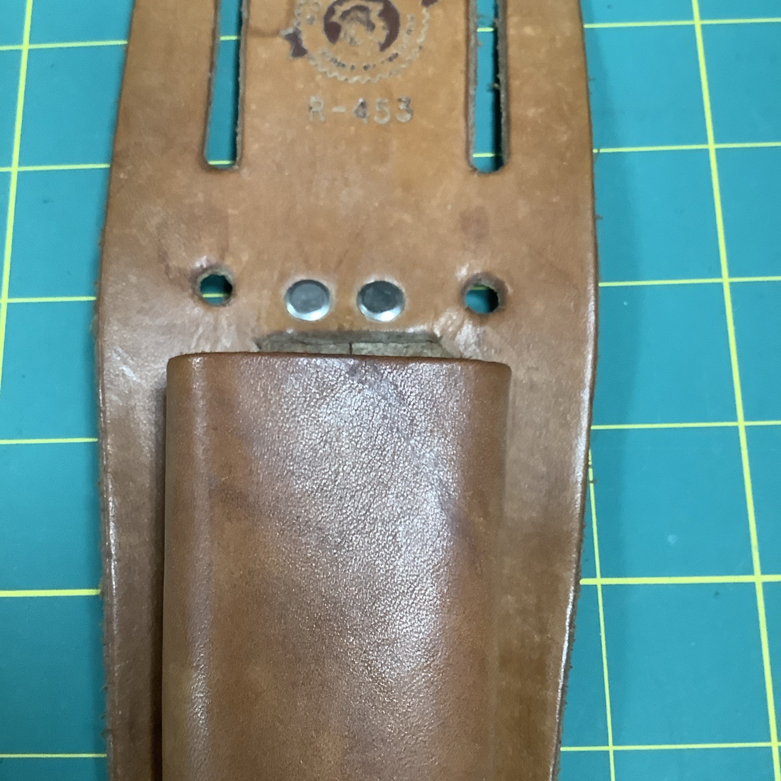 Vintage Rooster Utility Knife Sheath Construction Pouch Leather R-453 Solid
