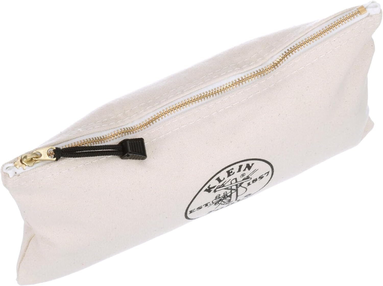 Klein Tools Canvas Zipper Bag, Heavy-Duty Tool Pouch with Brass Zipper