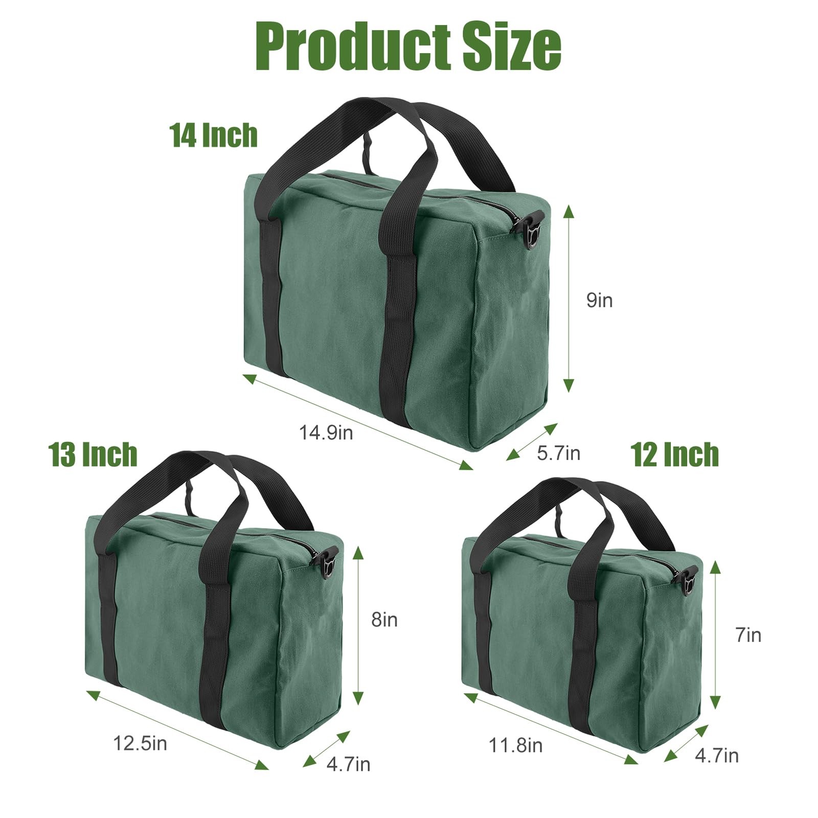 Small Tool Bag,Close Top Wide Mouth Tool Organizer Bag,Large Capacity Tool Ba…