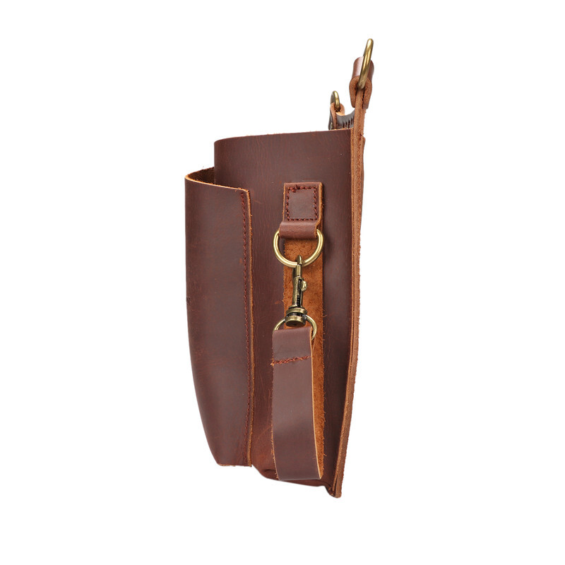 Tourbon Leather Barber Tool Crossbody Bag Hair Scissors Comb Brush Clippers Bag