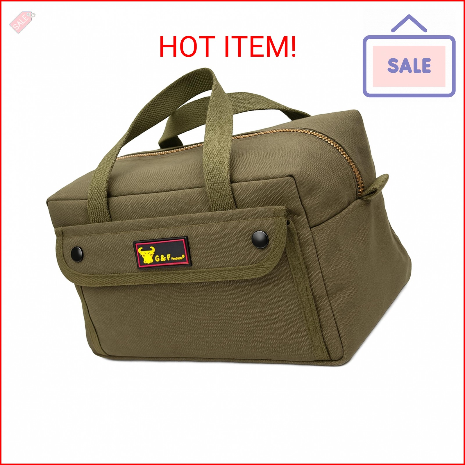 G & F PRODUCTS Waxed Canvas Military Duffle Bag, Water-Resistant, Adjustable Str