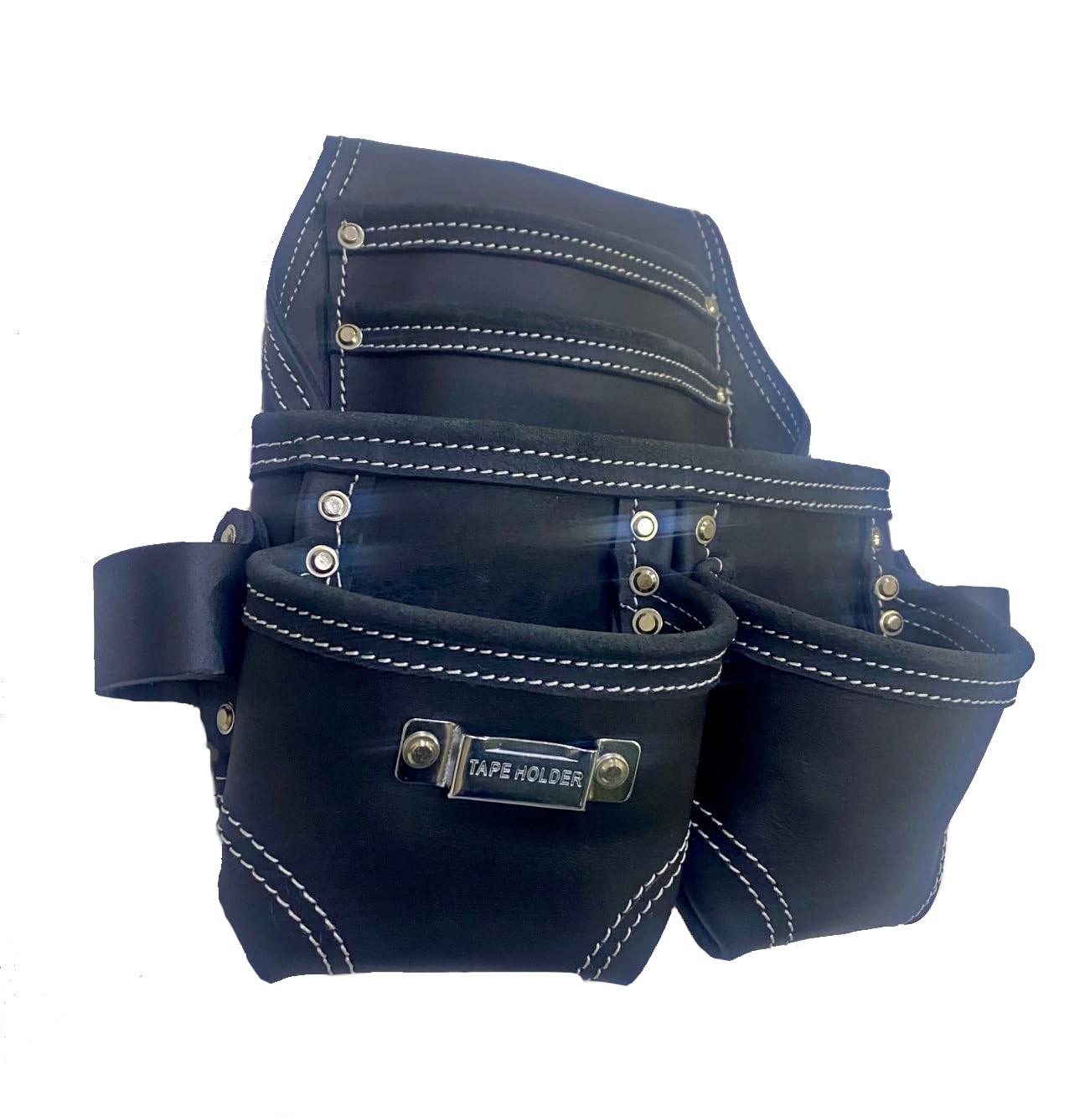 20-123 5 Pocket Heavy Duty Leather Tool Bag, Black