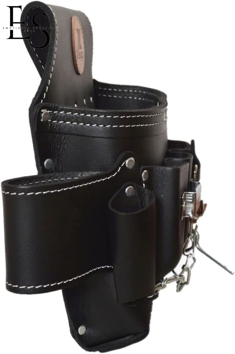 6 POCKET LEATHER ELECTRICIAN TOOL POUCH Electrical Tools Waist Multi Storage Bag